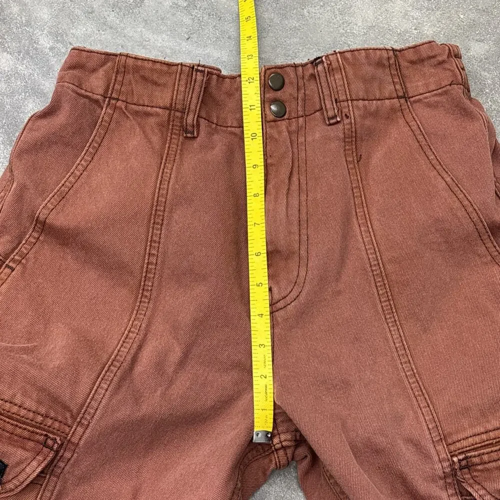 Urban Outfitters BDG Brown High Rise Baggy Cargo Trousers Cargo Pants Size 28 - Picture 8 of 10